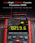 70MHz Dual Channel Handheld Oscilloscope And 3 In 1 Digital Multimeter With Signal Generator Pro Grade Performance 200 MSPS Sampling Rate 20000 Counts True RMS Type C Fast Charge Portable Black And Red displaying 4.5-digit screen