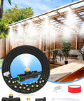 Outdoor Patio Misting Kit With 63 Feet Of Line, 21 Brass Nozzles, And Brass Adapter Three Quarter Inch Detachable Cooling System