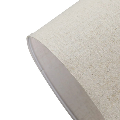 Close-up of linen lamp shade from Plug In Pendant Light Kit With Twisted Hemp Rope Cord 15 Foot Dimmable On Off Switch Linen Lamp Shade