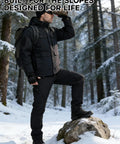 Man in forest wearing Warm Mens Waterproof Ski Jacket With Plush Insulation And Cozy Lining, Windproof Teflon Outer Shell