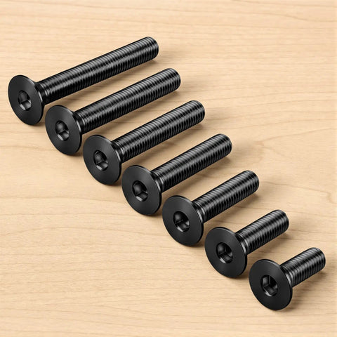 Top Tier 1/4 20 X 1 Flat Head Socket Screws and Countersunk Bolts built hardcore from premium stainless steel 18 8 304 in matte black finish.