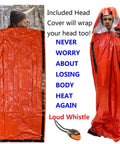 Emergency Survival Sleeping Bags 2 Pack For Cold Weather Camping And Outdoor Rescue Mylar Thermal Bivy Sack displayed