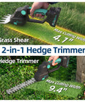 Cordless Hedge Trimmer With Battery 20V No Cords For Quick Hedge Edging And Lawn Cleanup 2 In 1 Grass Shear And Shrub Trimmer in use