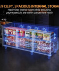 Heavy Duty Three Door Undercounter Freezer With 20.9 Cubic Foot Capacity And Stainless Steel Fan Cooled Worktop showing spacious interior storage.
