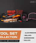 20 Piece T Handle Allen Wrench Set With Stand For SAE And Metric Hex Keys, Ergonomic Grips, tool collection display