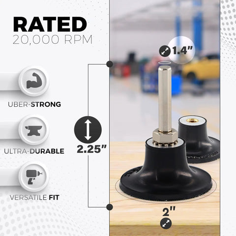 Pro Grade 2 Inch Disc Pad Holder With Quarter Inch Shank For Roloc Quick Change Discs Die Grinder Sanding Attachment For Polishing Sanding And Surface Prep Durable Aluminum Core With Rubber Pad