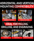 4 Inch Rotary Table For Milling Machines With Horizontal And Vertical Orientation 4 T-Slot Beefed-Up 100mm Setup in use