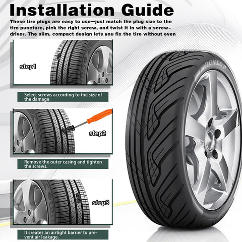 Installation guide for 80 Pcs Tire Repair Nails Kit With 4 Sizes For Quick Self Service Tire Repair No Fuss DIY usage
