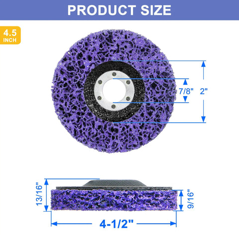 Heavy Duty 5 Pack 4.5 Inch Angle Grinder Paint Stripper Discs featuring Premium Silicon Carbide Grit, 4.5in dia, 7/8 center hole.