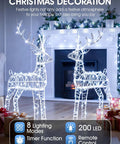 USB Fairy Lights 66 Feet With 200 LEDs Remote Control and Timer Waterproof 8 Modes for Christmas reindeer decor