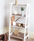 Rustic Wood Self-Adhesive Film Peel-And-Stick Wrap For Walls Cabinets And Furniture on white shelf with decor items.