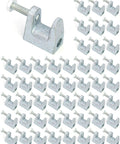 Top Shelf Tough As Nails Beam Clamps Fifty Pack Three Eighth Inch Hole Thirteen Sixteenth Jaw Opening Zinc Plated Steel Structural Hardware For Scaffolding Rigging And Heavy Loads, showing multiple clamps.