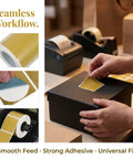 Golden Thermal Label Paper For Shipping And Mailing Self Adhesive Labels With Smooth Surface That Resists Blackening Ideal