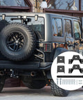 Ride Ready High Lift Jack Mount Kit With Two Heavy Duty Farm Jack Brackets And Protective Cover Caps Plus Secure Hook Loop Strap Straight Bolt On Setup For Off Road Trucks And Rigs, showing brackets and hardware.
