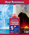 High strength red thread locker 271 for metal fasteners, 50 ml bottle, heat resistance, used in extreme temperatures, sealing threads.