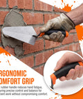 4 Pack Pro Grade Masonry Hand Tools Set With 6 Inch Pointing Trowels And 9 Inch Gauging Trowels Carbon Steel Brick Trowels with hand using on brick wall