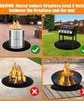 36 Inch Round Fire Pit Mat 2000 Fahrenheit Heat Resistant Fireproof Pad For Deck Patio Under Grill And Fire Pit Protecting Surfaces From Sparks During Bonfires And Solo Stove Bonfire Use, shown with stove and grill.