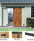 Exterior Sliding Barn Door Hardware Track Kit With 96 Inch Black Track, Heavy Duty 500 Lb Capacity, Weatherproof Wall Mount System For Outdoor Use