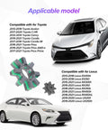 2Pcs Steering Damper Kit For Electric Power Steering Motor Shaft With Durable Rubber Abs Spacers Automotive Replacement displayed with compatible Toyota models.