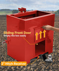 2 Inch Receiver Ballast Box For Tractors And Skid Steers, 3 Point Category 1 with sliding front door on field