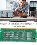 Technician using DDR4 Memory Diagnostic Tool For Desktop PCs With LED Indicator No Fuss Memory Troubleshooter on motherboard