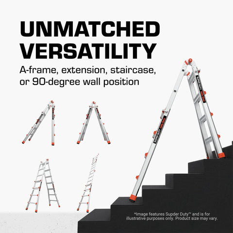 Versatile 22 Ft Multi-Position Ladder For Pros And DIYers, A Real Workhorse, Heavy-Duty Aluminum Construction, Four-Position Modes, Secure Locking, Stable And Durable For Indoor Outdoor Tasks, Roof Access And Tall Projects on stairs