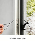Using Heavy Duty Black Stainless Steel Gate Latch Cable Pull Kit With Spring Tension Adjustment on a screen door.