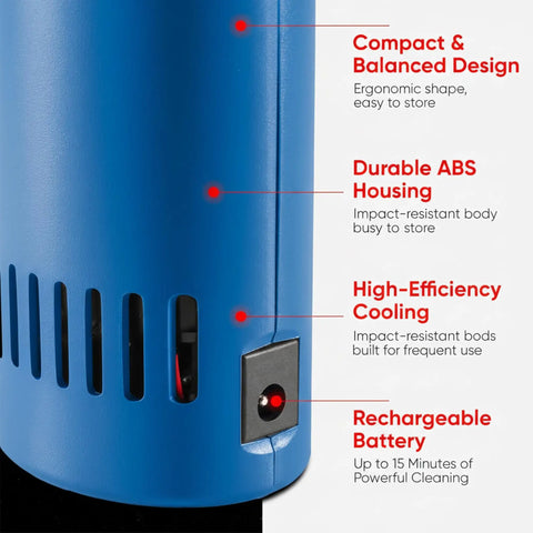 Powerful Cordless Air Duster With 200 MPH Blast Rechargeable Mini Blower For Computers Keyboards And Electronics Cleaning Ideal For Car Detailing Made In USA Durable Pro Level Cleaning Tool