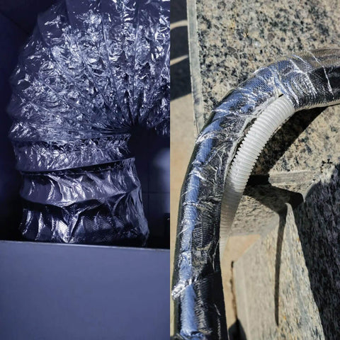 Self-Adhesive Aluminum-Fiberglass Heat Shield Wrap, 15 By 48 Inches, Aluminum-Backed Thermal Reflective Insulation Barrier installed