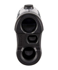CL 300 Rangefinder For Hunters With 5x Magnification, One Yard Accuracy, Water Resistant Build, Scan Mode Locks In Multiple Targets At 500 Yards Reflective And 300 Yards To Trees, Ideal For Backcountry Bow And Rifle Hunting., front view of black handheld rangefinder