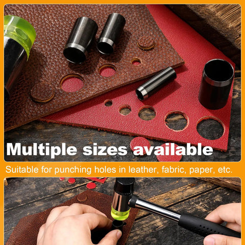 5 Size Leather Hole Punch Set With Hollow Punch Cutter Tools And Storage Case For Leather Craft Diy Projects Pro Grade Round Punches