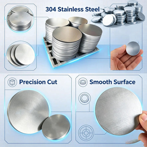 Beefed Up Heavy Duty 304 Grade Stainless Steel Machining Blanks Set Of 10 Round Discs 20 To 28mm Diameter 4mm Thick Display