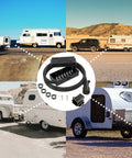 Rock Solid 7 Way Trailer Cord And 8 Foot Wiring Harness With 7 Gang Junction Box Kit shown connecting trailers and vehicles.
