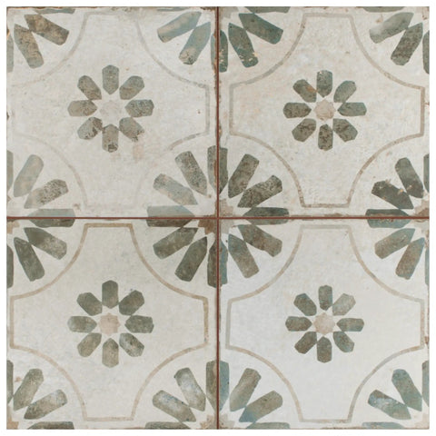 Blume Sage Ceramic Floor And Wall Tile 17.63 In Square Glazed With Subtle Texture And Low Sheen Grade One First Quality
