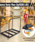Heavy Duty Panel Cart Dolly With 1500 Lbs Capacity shown in a warehouse with boxes, featuring 36x24 inch deck and swivel casters.