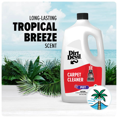 Pet Carpet Cleaner Solution 64 Oz With Tropical Breeze Scent For Pet Stains And Odors Deep Cleaning Formula To Freshen Carpets Rugs Upholstery And Home Surfaces