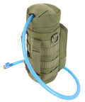 H2O Bottle Pouch With Padded Main Compartment And Front Pocket, Measures 10 Inches High By 4 Inches Diameter, Webbing For Attachments