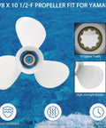 9 7/8 X 10 1/2 Inch Aluminum Boat Propeller For Yamaha Outboards 20 HP 25 HP 30 HP Right Hand 3 Blades White