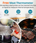 Infrared Thermometer Gun With Meat Thermometer Included, Lightning Fast 0.5 Second Readouts, Industrial Grade Sensor, Emissivity Adjustable 0.1 to 0.99, 12 to 1 Spot Ratio, Wide -58F to 1112F Range, Perfect For Grilling And BBQ Boss, with probe