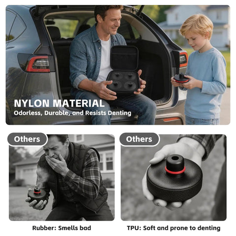 Tesla Lift Pad Set For Model 3 Y S X 2013 2026 0.9 Inch Lift Pads, nylon material benefits and comparison with rubber and TPU