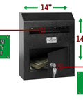 Wall Mounted Mailbox Drop Safe And Suggestion Box With One Way Depository Slot Keyed Lock Ideal For Small Businesses Retail.