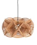 Boho Rattan Pendant Light With 8 Foot Cord Handwoven Shade 60W Max Hardwired Only Natural Woven Ceiling Fixture For Living Room Bedroom Or Kitchen Island Warm Ambient Glow