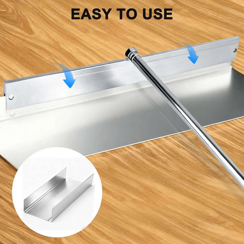 15.25 Inch Sheet Metal Bender Hand Tool For Roofing And HVAC Projects, showing silver bender and alignment sight holes for easy use.