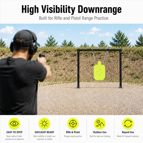 Neon Color AR500 Steel Target for Rifle Range Day Practice, Three Eighths Inch Target Plate With One Half Inch Backer outdoors.