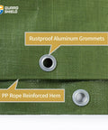 Heavy Duty Tough As Nails Pro Grade Tarp 12x16 Feet Green Waterproof Poly Tarp Cover 10 Mil Thick with aluminum grommets