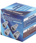 Product packaging of Stainless Steel Pressure Washer Swivel Adapter 360 Degree Quick Connect From M22 14mm To Three Eighth Inch For High Pressure Hoses Up To 5000 PSI Anti Tangle Design Heavy Duty Quick Disconnect Pack Of Four