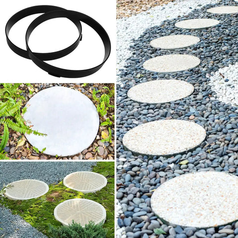 Circular DIY Garden Path Paving Mold 13.58 Inch Reusable Concrete Stepping Stone Form For Outdoor Walkways And Yard Projects