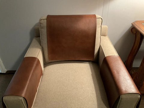 Armrest Cover Set For Furniture Protection And Style Easy Care Slipcovers For Sofas Loveseats Theaters Chairs Office Chairs Recliners And RV Seats Keeps Your Home Cozy Handmade In USA on beige chair