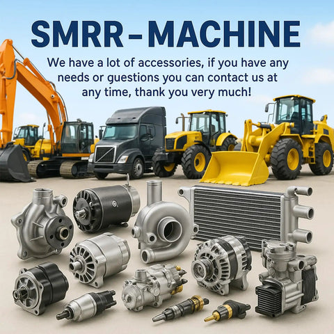 Heavy duty accessories for SMRR machine including pumps and alternators, suitable for various construction equipment.