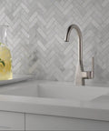 Xander Single-Handle Bar-Prep Kitchen Sink Faucet In Stainless Steel No-Fuss Install For 1 Or 3 Hole Setup Deck Plate Included